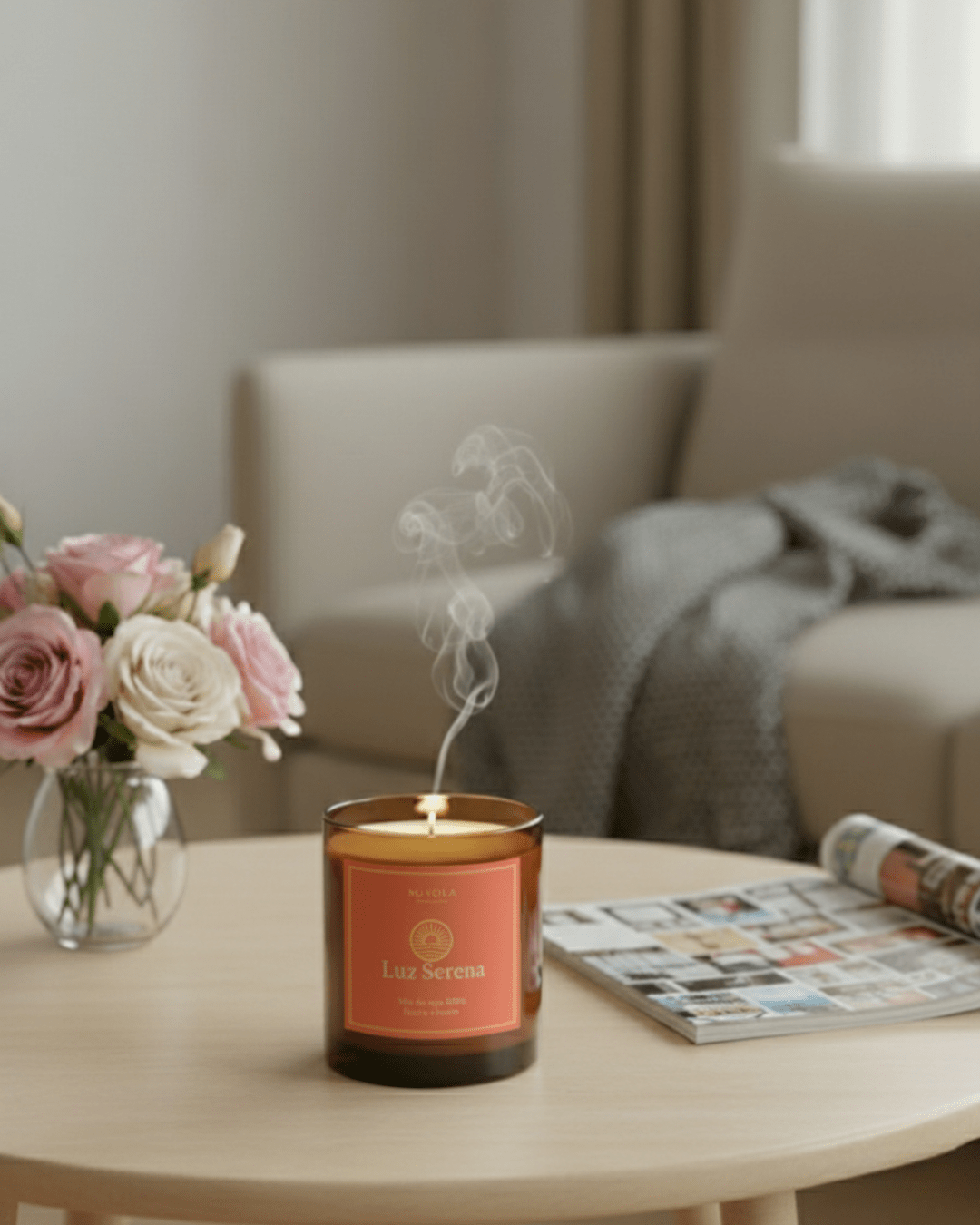 Luz Serena – Vela para despertar la energía positiva - Nuvola Momentos