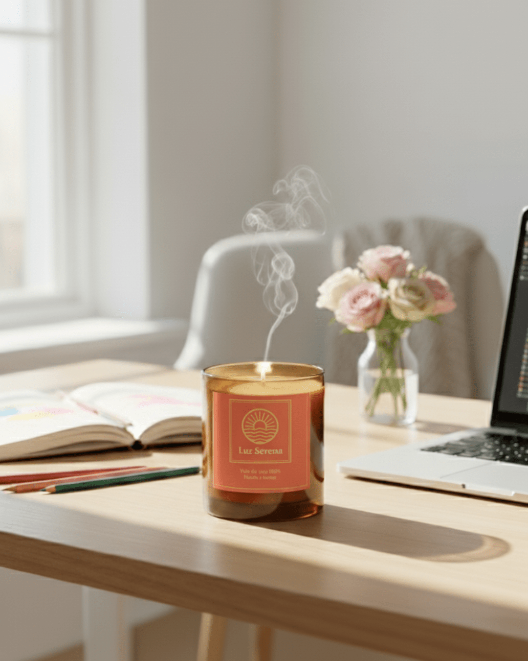 Luz Serena – Vela para despertar la energía positiva - Nuvola Momentos