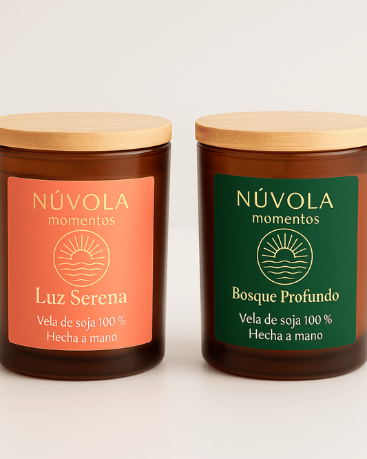 Pack "Energía y Calma" – 2 Velas para tus rituales de benestar - Nuvola Momentos