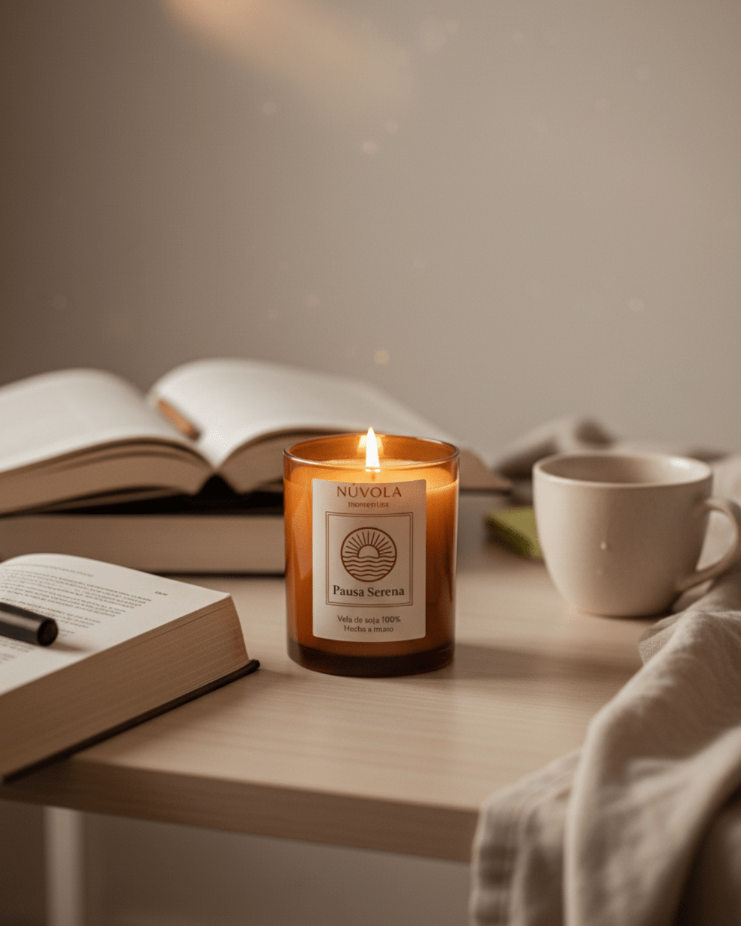 Pausa Serena – Vela para estudiar, crear y reconectar - Nuvola Momentos